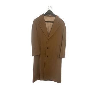 VINTAGE Lavin Paris Mens’s 100% Wool Camel Long Dress Coat; Size Lg